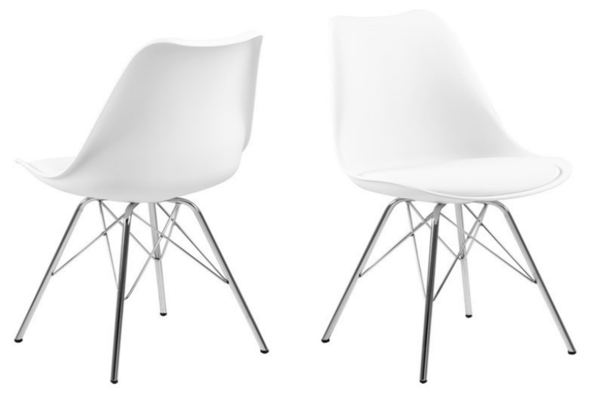 Dkton Designová židle Nasia bílá chromová